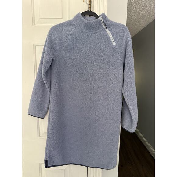 VGUC Vineyard Vines Blue Mock Neck Zipper Long Sleeve Fuzzy Dress Or Cover Up XL - Picture 2 of 8